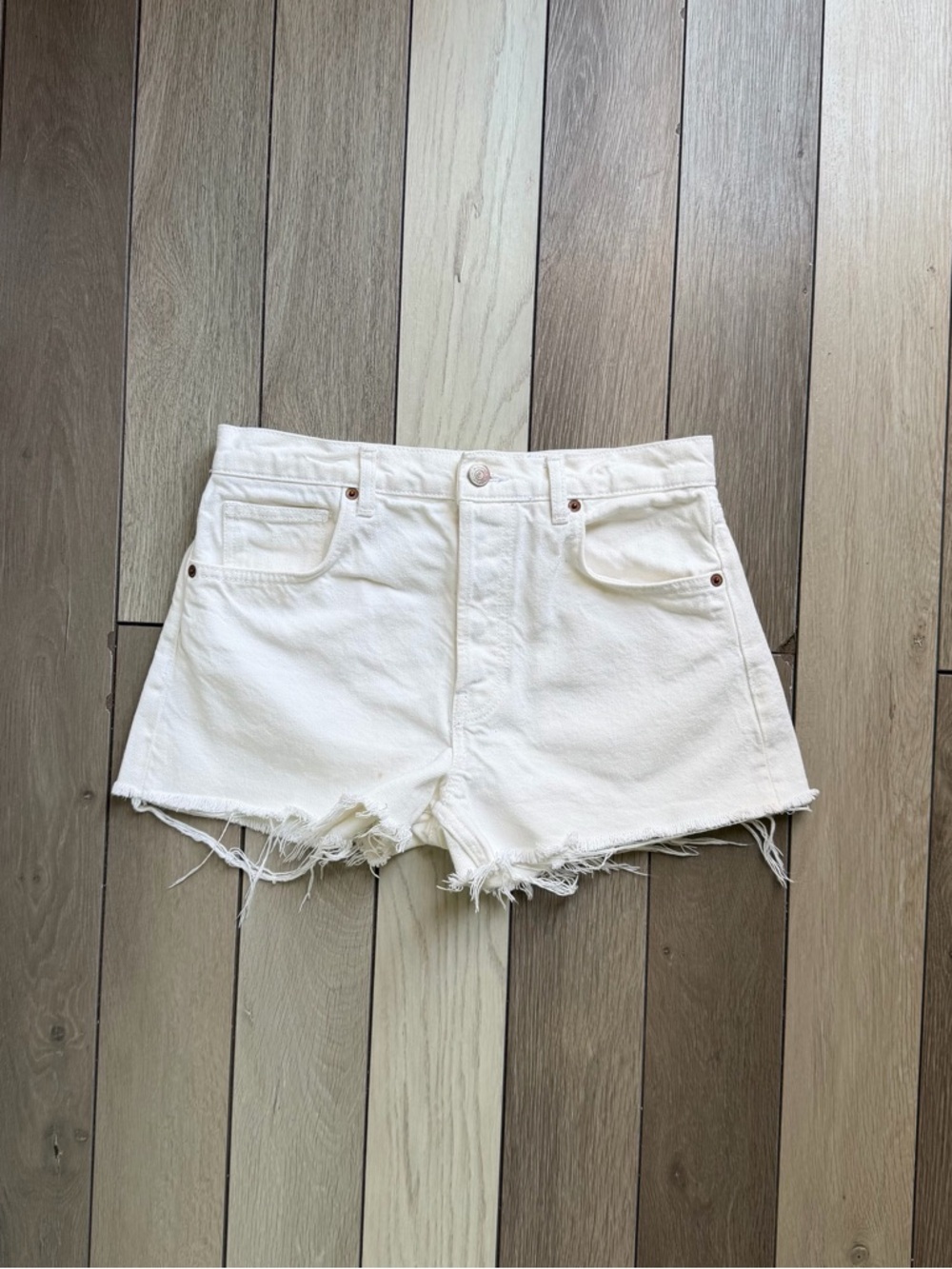 Reformation Charlie High Rise Jean Shorts in Vintage White